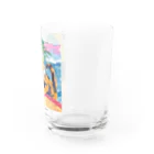 tanather shopのビールを飲んで幸せそうなネコさん Water Glass :right