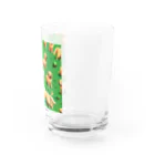 kinnirono-inuのドット絵　たくさんのゴールデンレトリバー２ Water Glass :right