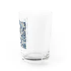 使いやすいデザインがいいね！のお花のバティック柄 ブルー Water Glass :right