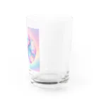 くちベタのユニコーンカラーのハーフムーンベタ Water Glass :right