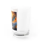 タカヤマ・サイトの神々しい鷹・シンボルマーク2 Water Glass :right