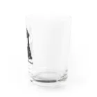 ブヒーズのドーナツ黒パグ Water Glass :right