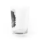 greetenのライオン　アートアニマル　モノクロ Water Glass :right