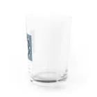 可愛い動物マトリョーシカのクマのマトリョーシカ（紺色） Water Glass :right