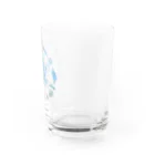 Metatron’s Cube Cosmosのメタトロンキューブ神聖幾何学と優しいパステルカラーの花のリース Water Glass :right