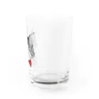 はねまる ショップのCharlie the Cat(赤リボン) Water Glass :right