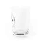 gattyoデザインのくすっと笑える雑貨たちの「くろぶちにゃん – おすまし猫の横顔」 Water Glass :right