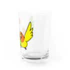 まめるりはことりのハイタッチなかよしコザクラインコ【まめるりはことり】 Water Glass :right