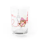 “すずめのおみせ” SUZURI店のHello! すずめだいきち(PARIS-TOKYO) Water Glass :right