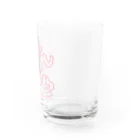 みむらやのワタシちゃんごちゃロゴpink Water Glass :right