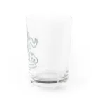 みむらやのワタシちゃんごちゃロゴgreen Water Glass :right