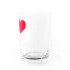 クマバチゴルフ倶楽部のアイ ラブ クマバチ　白色 Water Glass :right