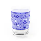もようをつくる・ポペリカンの青いお魚グラス Water Glass :right