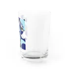 rioka24ki10の丸模様　青 Water Glass :right
