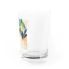 Akiyoのフィレンツェ画房 のオレンジ・黄・ブルーの炎 Water Glass :right