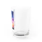 えっへんウサギのペンギンの夜空へ向かう月の船 Water Glass :right