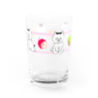 Chipafujiのハチワレねこ　ごぶりん　果汁100%ジュースをのみたい　ピンク Water Glass :right