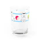 Chipafujiのハチワレねこ　ごぶりん　果汁100%ジュースをのみたい　ブルー Water Glass :right