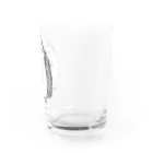 ハリネズミと楽器のハリネズミとトライアングル　モノクロ Water Glass :right