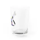 chicodeza by suzuriの花柄シルエット猫 Water Glass :right