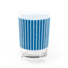 Planet Evansの青と白の縦縞 Water Glass :right