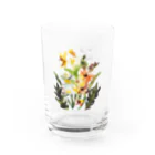 のばら（NOBARA）のお花とシャム猫のコップ グラス右面