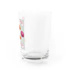 AKの花柄　×  ボーダー　グリーン Water Glass :right