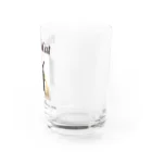 ひよっこデザインの凛々しい黒猫 Water Glass :right