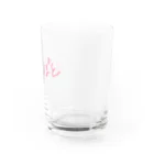 湯あがりポットラックのハッシュタグ グラス（PINK） Water Glass :right