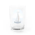 弁天堂の夏の堤防(灯台・ヨット） Water Glass :right