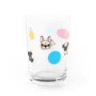 おさんぽわんこの仲良し鼻ぺちゃワン達&ドット Water Glass :right