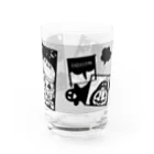 イラスト MONYAAT のGz かぼちゃバーガーD・黒ドット(gr) Water Glass :right