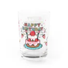 イラスト MONYAAT のHAPPY BRITHDAY_2 Water Glass :right