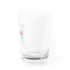 幼稚園児のあかうんと📛の赤と水色 チューリップ Water Glass :right