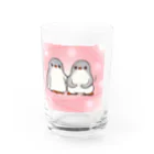 ヤママユ(ヤママユ・ペンギイナ)のふたごのジェンツーペンギン(キラキラロゴつき) Water Glass :right