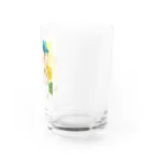 Miaws Shopのタンポポと白茶猫 Water Glass :right