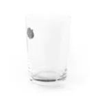 puikkoの家紋　真向き兎（ワンポイント　グレー） Water Glass :right