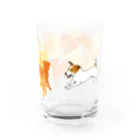 ケパ家のジャックのカモフラ風 オレンジ Water Glass :right