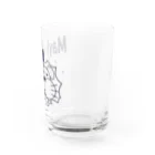 ワン太フルのTシャツ屋さんのライオン君 Maybe 黒 Water Glass :right