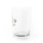 ねこ猫屋さんの白猫さんとクローバー Water Glass :right