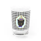 y.nyanmo やよにゃんものギンガムチェック　黒猫　グラス Water Glass :right