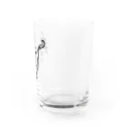 湘南の彫金屋 RuneSorceryの【Hi,mighty me】イディスの羽 タトゥーデザイン 黒プリント Water Glass :right