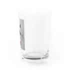 ねこの森でお散歩のリボンをつけたシャムミックス Water Glass :right