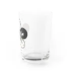 梅咲イラストワークの眠り猫の花紋（背景なし） Water Glass :right