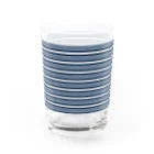 many many stripes.のボーダー青 Water Glass :right