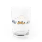 BeArtSuzumaruのぺたんこ猫科横並び Water Glass :right