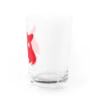 くらげばくだん雑貨店のねむいメンダコ赤塗 Water Glass :right