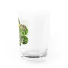 大安門堂の踏まれても咲く道端のたんぽぽ Water Glass :right