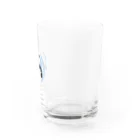 水色プリントのずんぐりむっくり親子パンダ Water Glass :right