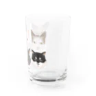 くろまっKのSUZURIショップの3わんにゃん Water Glass :right